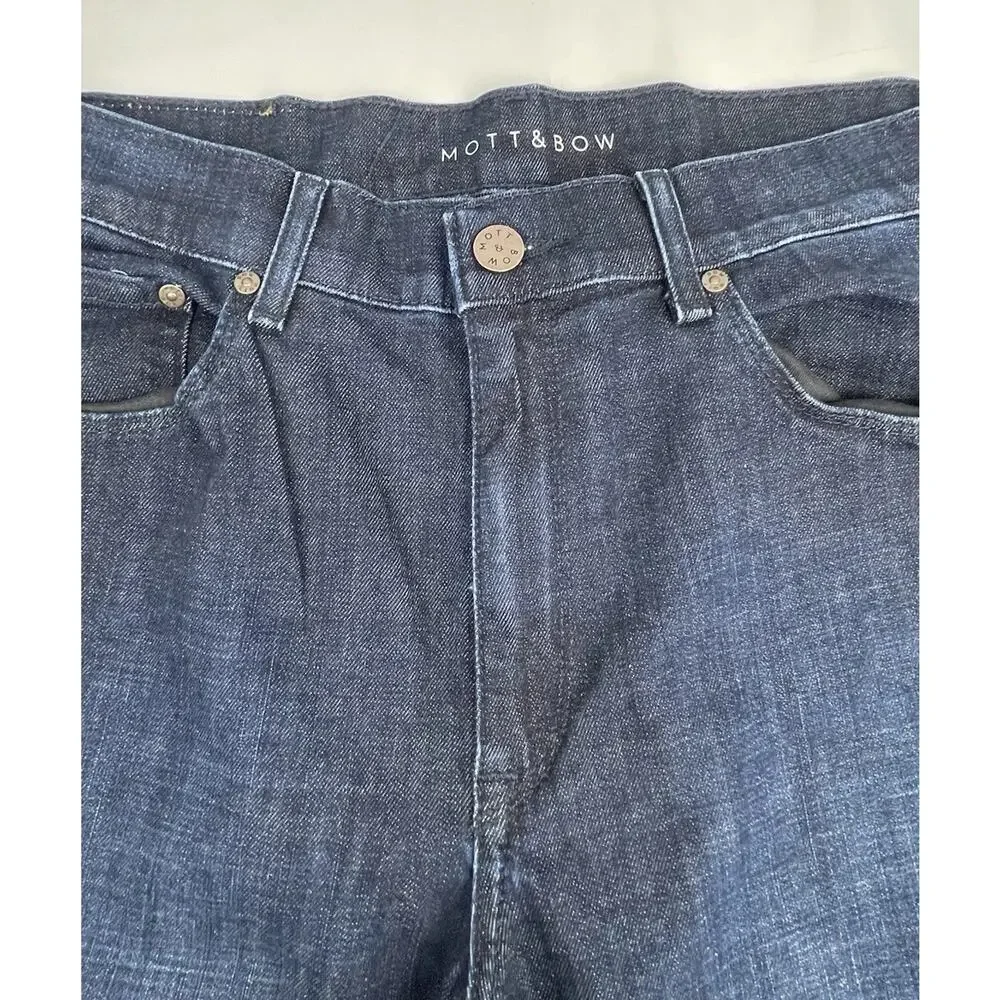Mott & Bow Mosco Straight Leg Jeans Mens 34x30 Dark Indigo Blue Denim Stretch